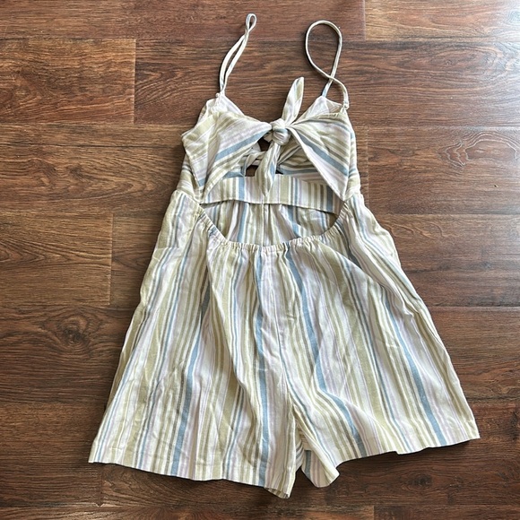 NWT Topshop Linen Pastel Stripe Romper | Linen Romper | Pastel | Topshop - Picture 5 of 9